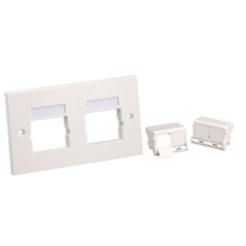PANDUIT 86 X 146MM DOUBLE GANG FACE PLATE FRAME SHUTTERED MODULE INSERTS -  ARCTIC WHITE